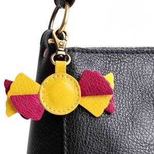 PLG Candy Rush Keychain in Naples Pink & Yellow Antiqued Brass Lobster Clasp